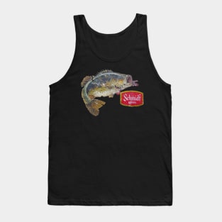 Schmidt Beer Bass Fishing Vintage Retro Distressed Tank Top